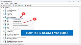 How To Fix DCOM Error 1084 [upl. by Yroger437]