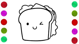 How to draw a sandwich 🥪  For kids amp beginners [upl. by Pillyhp]