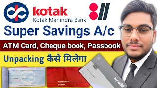 Kotak Mahindra Bank 811 Super Savings Account Welcome kit Unpacking Super Ac Debit Card Cheque book [upl. by Rosena]