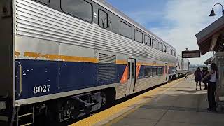 Late Amtrak Capitol Corridor 729 at Santa Clara Station with CDTX 2106 SC44 and 8310 Cab Car [upl. by Nepets]