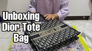 Unboxing Dior Tote Bag [upl. by Ayidah]