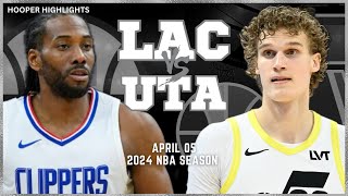 LA Clippers vs Utah Jazz Full Game Highlights  Apr 5  2024 NBA Season [upl. by Gershom]