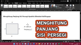 Cara Menghitung Panjang SIsi Persegi Belah Ketupat Apabila Kelilingnya Sudah Diketahui [upl. by Zoe202]