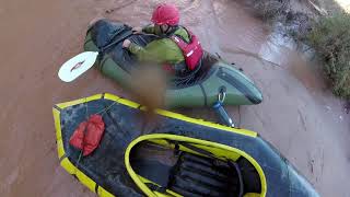 Packraft Virgin River Gorge High Flow 2500 CFS Feb 2019 [upl. by Droflim376]