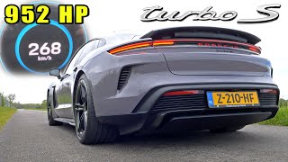 2024 PORSCHE TAYCAN TURBO S 952HP  0260 ACCELERATION TOP SPEED amp POV [upl. by Ettenahs]