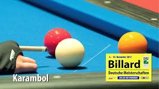 Livestream Karambol  Kegel  Deutsche Meisterschaften Billard 2017 Tag 1 powered by Touch amp REELIVE [upl. by Coshow271]