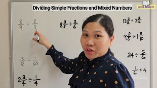 Dividing Simple Fractions and Mixed Numbers Tagalog [upl. by Sirois784]