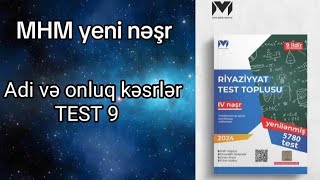 MHM riyaziyyat test toplusu yeni nəşr Adi və onluq kəsrlər Test 9 [upl. by Spatz]