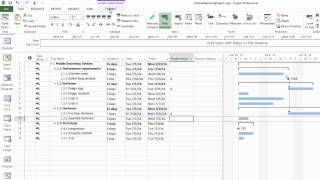 MS Project 2013 7 Enter predecessors to develop a project network [upl. by Strohl250]