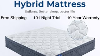 Suilong hybrid mattress unboxing and review [upl. by Ahsatel]