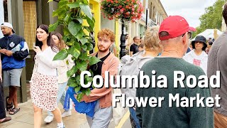 LONDON Columbia Road Flower Market 🇬🇧 Summer Walking Tour 2023 [upl. by Ahsenwahs]