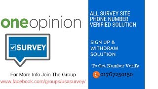 How To Sign Up In OneOpinion Phone Number Verified Solution  USA Online Survey Jobs [upl. by Crutcher]