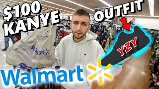 100 WALMART OUTFIT KANYE CHALLENGE YEEZY SNEAKER FAKES FOUND [upl. by Constant]