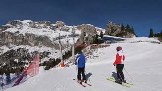 Skiing The Sellaronda Clockwise Part 1 Colfosco to Arabba 16th March 2023 [upl. by Arhna]