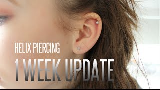 Helix Piercing 1 Week Update [upl. by Alley432]