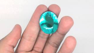 Paraiba tourmaline 7527 carat bluegreen colour 100 clean top in the world with certificate [upl. by Mont]