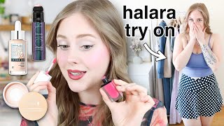 Makeup that actually lasts  Halara try on petite amp curvy friendly [upl. by Atirec]