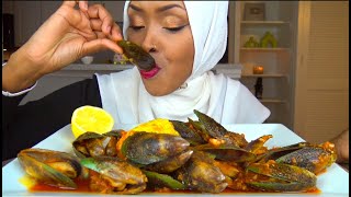 ASMR Green Lip Mussels Mukbang With Subtitlesاكل بلح البحر الأخضر مع الترجمة [upl. by Akialam]