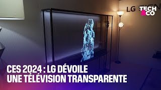 CES 2024 LG dévoile une télévision transparente le Signature OLED T [upl. by Hadeis]