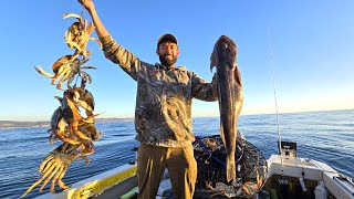 Sunup to Sundown HUGE Fish PB and Limits of Dungeness Crab 2425 Season [upl. by Nilesoy127]