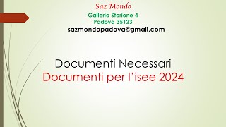 Documenti Necessari per lIsee 2024 [upl. by Osner139]