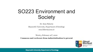 Week 03 Commons and Enclosure from Industrialisation to Present [upl. by Ahsak]