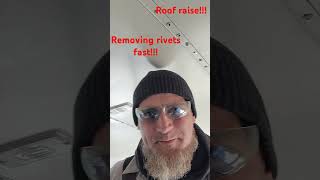 Skoolie roof raise Rivets part 1 construction diy skoolie skoolieconversion torahkeeper [upl. by Colley845]