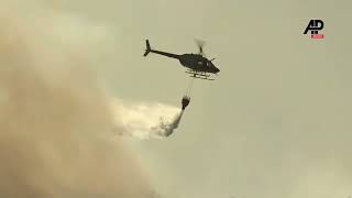 Wildfire raging in Neversink Mountain Pennsylvania threatens homes [upl. by Eedebez483]