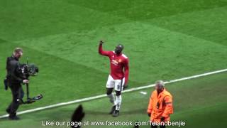 Stretford Enders sing the Romelu Lukaku Chant as he leaves the Pitch v CSKA Moscow [upl. by Domela]