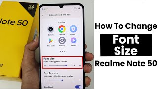 How to Change Font Size In Realme Note 50  Font Size Settings [upl. by Doolittle]