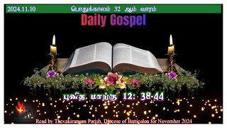 இன்றைய நற்செய்தி10 November 2024 Daily GospelMk 12 3844 [upl. by Hunsinger174]