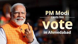 Live PM Modi casts his vote for General Elections 2024 in Ahmedabad Gujarat [upl. by Varien]