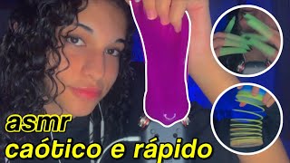 asmr caótico e rápido – sons de boca gloss esponjinha e outros triggers 😁 [upl. by Nniw]