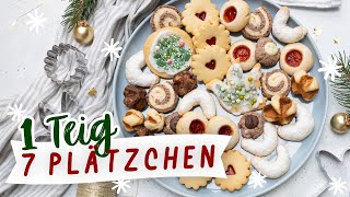 1 Teig 7 Plätzchen Einfach und schnell viele Plätzchen  Kekse backen  Plätzchenteller  TRYTRYTRY [upl. by Dranyam156]