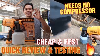 INGCO Electric Spray Paint Gun 450W  Unboxing  Review amp Testing  Needs No Compressor [upl. by Pitts]