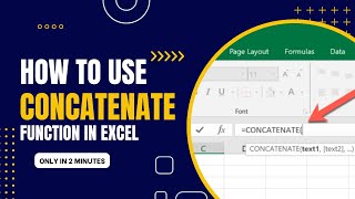 How to Use the CONCATENATE Function in Excel [upl. by Nerred]