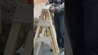 Crafting Sawhorses from Salvaged Joist woodworking [upl. by Enylorac]