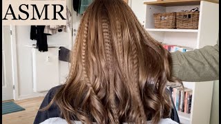 ASMR  90s inspired hairstyle ✨ Wavy hair with crimped pieces hair play hair brushing no talking [upl. by Yborian]