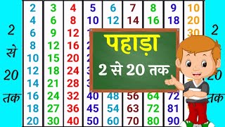 पहाड़ा 2 से 20 तक। Table 2 to 20। Table of 2।Table 2 Se 20 Tak Hindi Mein। [upl. by Nawor944]