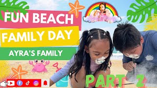 Ayras Family  Beach Egg Hunt amp Hilarious Spoon Duckwalk Fun Family Day Part 2 [upl. by Trudnak]