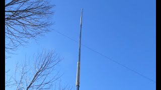 50 Mast for my HF Antenna Using Chain Link Fence Top Rails and some PVC [upl. by Ahsemo444]