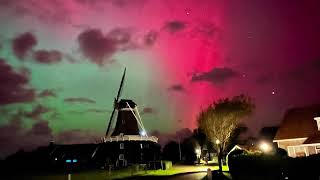 Noorderlicht boven Hollum  Lichtgordijnen aan de hemel van Ameland [upl. by Anett]