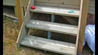 How to Build a Deck Part 08 Fitting Steps How to Build a Timber Garden Deck with QDeck Products [upl. by Neenad974]