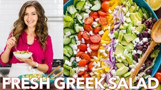 Fresh amp Healthy Greek Salad Recipe  Easy Dressing  Natashas Kitchen [upl. by Broadbent348]