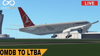 infinite flight simulator live🔴  OMDB TO LTBA [upl. by Onairelav]