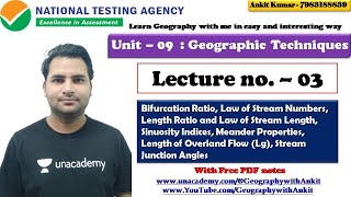 L3  Unit 9  Geographical Technique  Morphometric Analysis  Bifurcation ratio  By Ankit Sir [upl. by Juback]