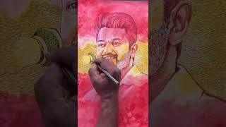 illayathalapathy Vijay  Watercolor Portrait  Ilaya Natchathiram portrait art drawing [upl. by Ynaffet383]