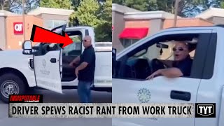 WATCH Driver Has Racist Meltdown In Work Truck Gets Karma [upl. by Ariahs]