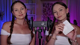 ASMR Twin Tapping and Scratching Triggers 👯‍♀️ [upl. by Bala77]