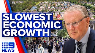 Australian economy growing at slowest rate since end of COVID19 restrictions  9 News Australia [upl. by Trojan]